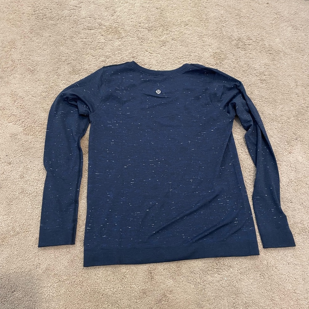 Lululemon Swiftly Relaxed Long-Sleeve Shirt | size 4 | Navy Speckled |